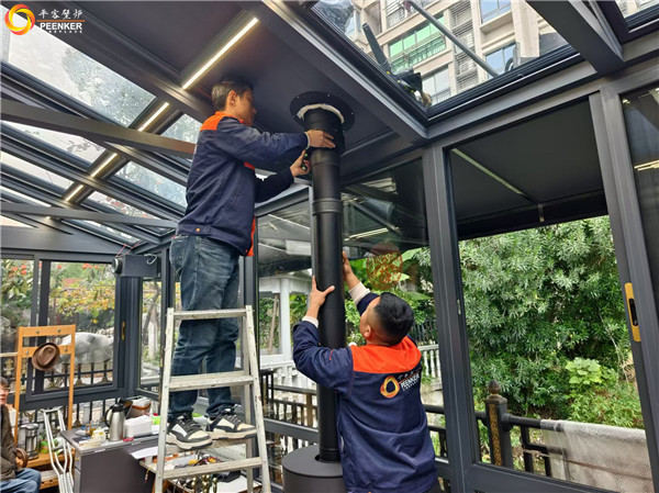 平客壁炉南京碧桂园别墅丹麦Aduro A17独立火炉安装.jpg